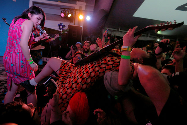 The Japanese punk rock garage quartet Otoboke Beaver perform at Maggie Mae's at the South by Southwest (SXSW) Music Film Interactive Festival 2017 in Austin, Texas, U.S., March 17, 2017. (Photo by Brian Snyder/Reuters)