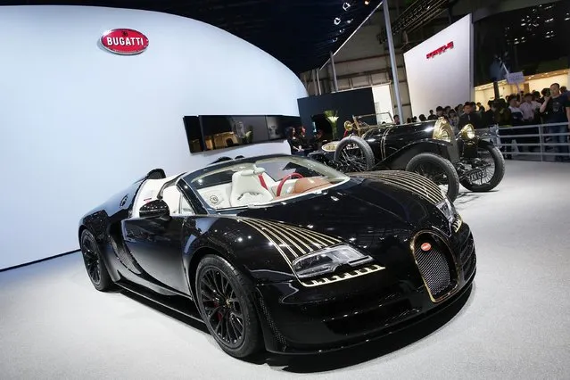 A Bugatti vehicle is displayed during the 2014 Beijing International Automotive Exhibition at China International Exhibition Center on April 21, 2014 in Beijing, China. (Photo by Feng Li/Getty Images)