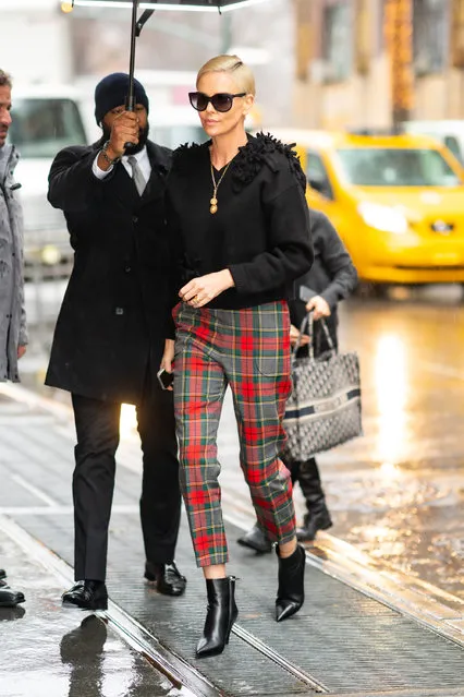 Charlize Theron is seen in the Upper West Side on December 17, 2019 in New York City. (Photo by Gotham/GC Images)