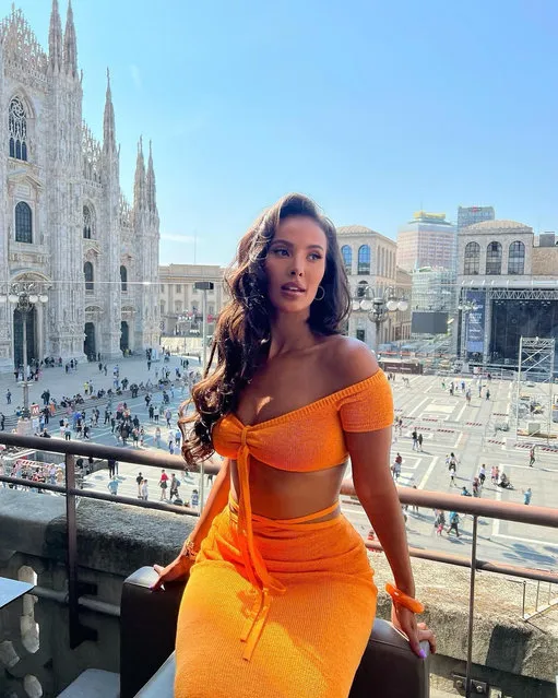 Maya Jama showed off her enviable figure as she soaked up the sights in Milan, Italy in the second decade of May 2022. (Photo by Instagram)
