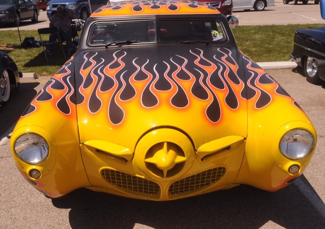 This was one of over 150 cars at the eighth annual historic U.S Route 40 Mini-Nationals car show held on Sunday at Tecumseh high school. (Photo by Marshall Gorby/AP Photo)