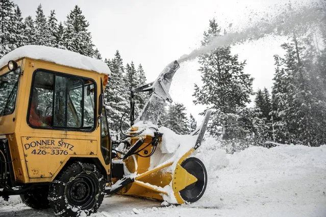 Norm Sayler clears snow in Soda Springs, California, December 4, 2015. (Photo by Max Whittaker/Reuters)