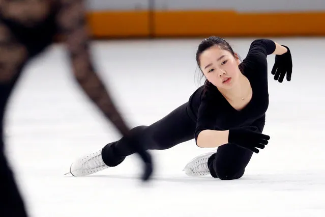 Figure Skating, ISU Grand Prix of Figure Skating Trophee de France 2016/2017, Women's Free Skating, Paris, France on November 10, 2016. Wakaba Higuchi of Japan practices her routine. (Photo by Charles Platiau/Reuters)