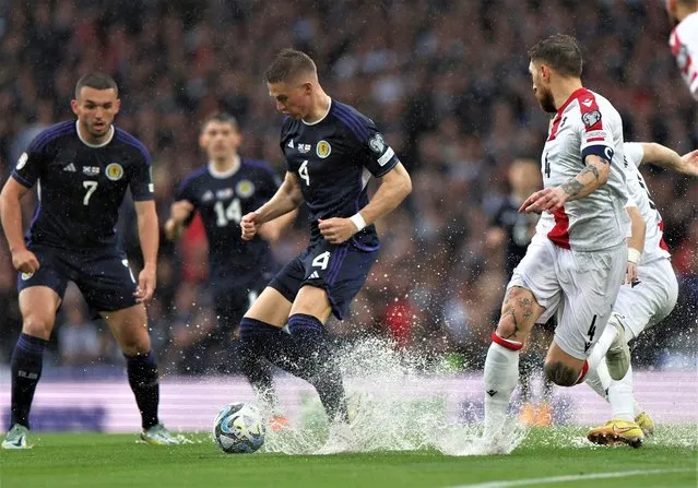 Scotland's Scott McTominay during a UEFA Euro 2024 qualifier between Scotland and Georgia at Hampden Park, on June 20, 2023, in Glasgow, Scotland. (Photo by Russell Cheyne/Reuters)
