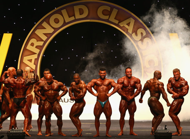 Competitors are introduced on stage during the Arnold Classic Australia at The Melbourne Convention and Exhibition Centre on March 14, 2015 in Melbourne, Australia. (Photo by Robert Cianflone/Getty Images)