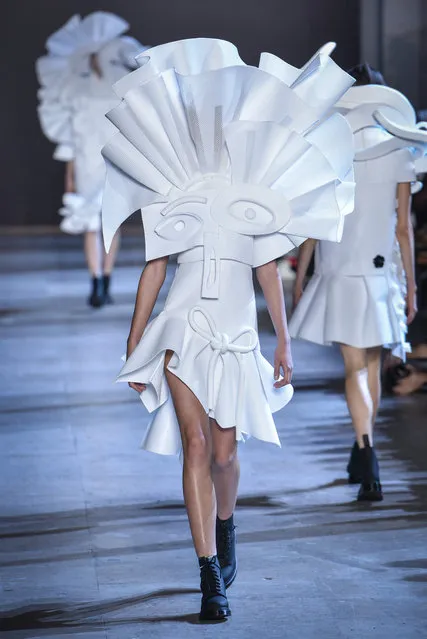 A model wears a creation during Viktor and Rolf's Spring-Summer 2016 Haute Couture fashion collection, presented in Paris, France, Wednesday, January 27, 2016. (Photo by Francois Mori/AP Photo)