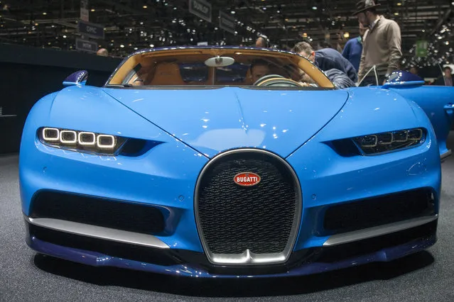 The New Bugatti Chiron is presented during the press day at the 86th International Motor Show in Geneva, Switzerland, Tuesday, March 1, 2016. (Photo by Martial Trezzini/Keystone via AP Photo)