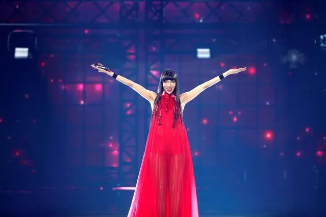 Israeli singer Dana International performs during the first semi-final of the 64th edition of the Eurovision Song Contest 2019 at Expo Tel Aviv on May 14, 2019, in the Israeli coastal city. (Photo by Ronen Zvulun/Reuters)