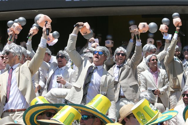 Cricket fans are seen during day two of the First Ashes Test between Australia and England at The Gabba, Brisbane, Australia, 09 December 2021. (Photo by Darren England/EPA/EFE)