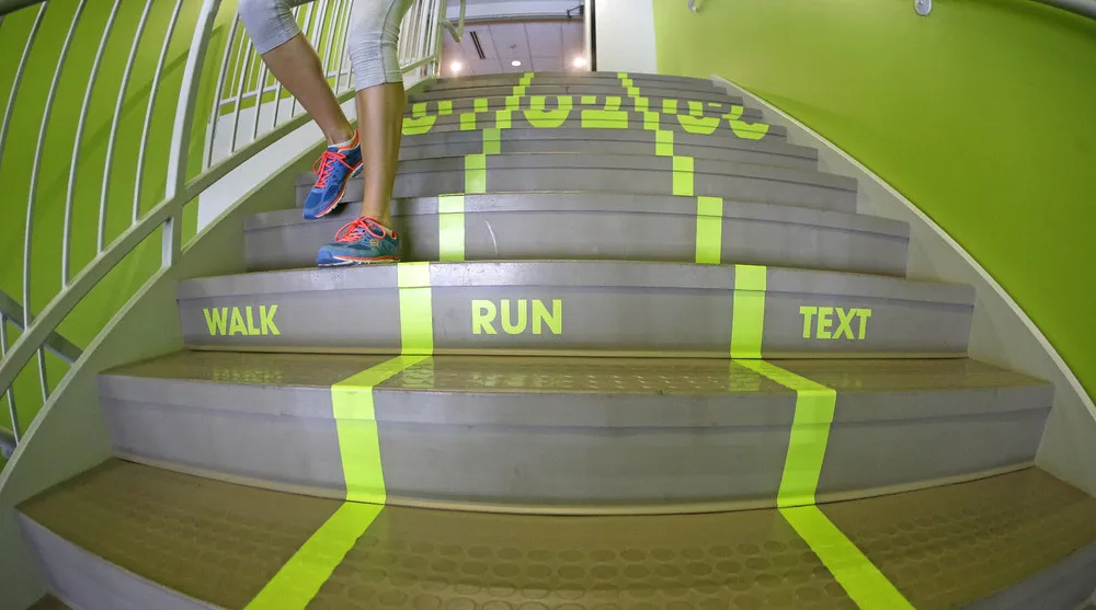 Smart stairs marking in Utah Valley University