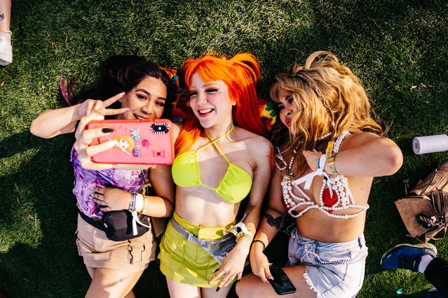 Festival goers attend the 2023 Coachella Valley Music and Arts Festival on April 14, 2023 in Indio, California. (Photo by Matt Winkelmeyer/Getty Images for Coachella)