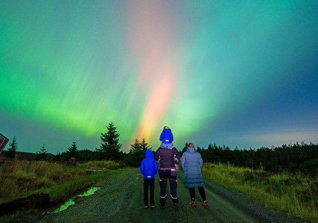 The Northern Lights, also known as the Aurora Borealis, are seen this evening in Blakehope, Newcastle on October 10, 2024 due to a strong solar storm. (Photo by Lewis Brown/Story Picture Agency)