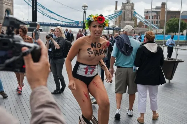 FEMEN Protests Bloodthirsty Islamist Regimes at the London 2012 Olympic Games