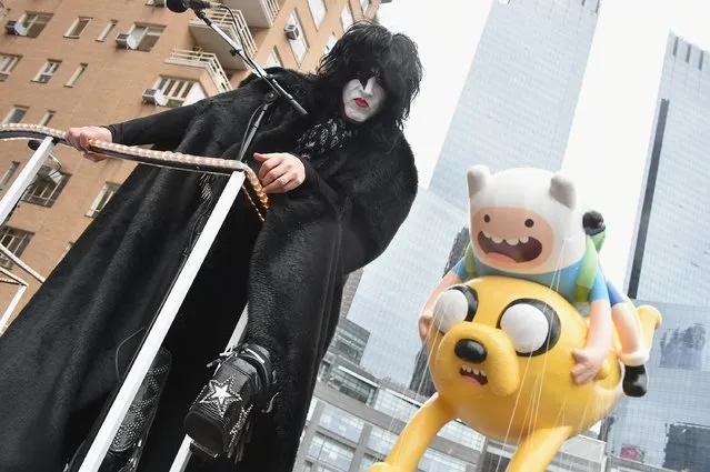 Paul Stanley of KISS during the 88th Annual Macy's Thanksgiving Day Parade on November 27, 2014 in New York City. (Photo by Theo Wargo/Getty Images)