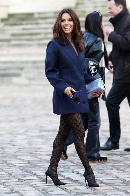 American actress Eva Longoria attends the Victoria Beckham Womenswear Fall Winter 2023-2024 show as part of Paris Fashion Week on March 03, 2023 in Paris, France. (Photo by Vittorio Zunino Celotto/Getty Images)