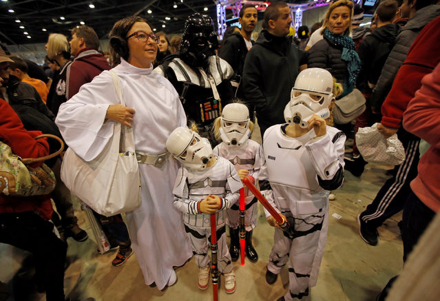 Members of a family dressed in Star Wars costumes attend the Hero Festival in Marseille, France November 12, 2016. (Photo by Jean-Paul Pelissier/Reuters)