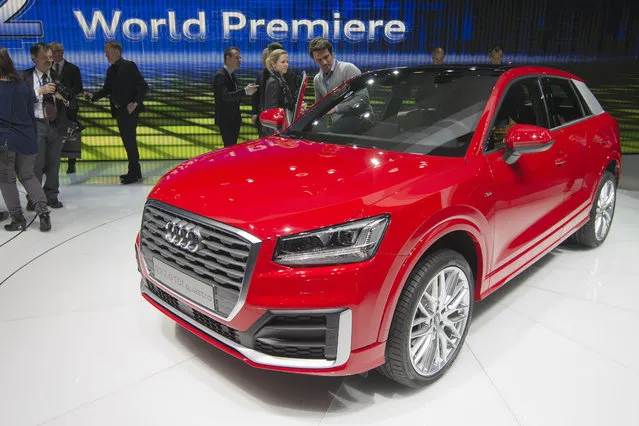 The New Audi Q2 is being presented during the press day at the 86th International Motor Show in Geneva, Switzerland, Tuesday, March 1, 2016. (Photo by Martial Trezzini/Keystone via AP Photo)