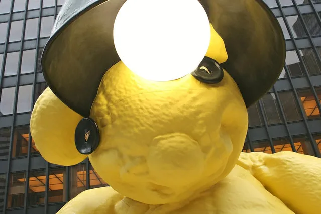Giant Yellow Teddy Bear Sculpture By Urs Fischer