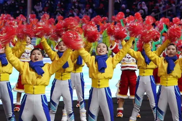 Dancers perform during the pre-show ahead of the opening ceremony of the 2022 Winter Olympics, Friday, February 4, 2022, in Beijing. (Photo by Jae C. Hong/AP Photo)