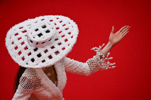 Canadian model Winnie Harlow arrives for the screening of the film “The Apprentice” at the 77th edition of the Cannes Film Festival in Cannes, southern France, on May 20, 2024. (Photo by Antonin Thuillier/AFP Photo)