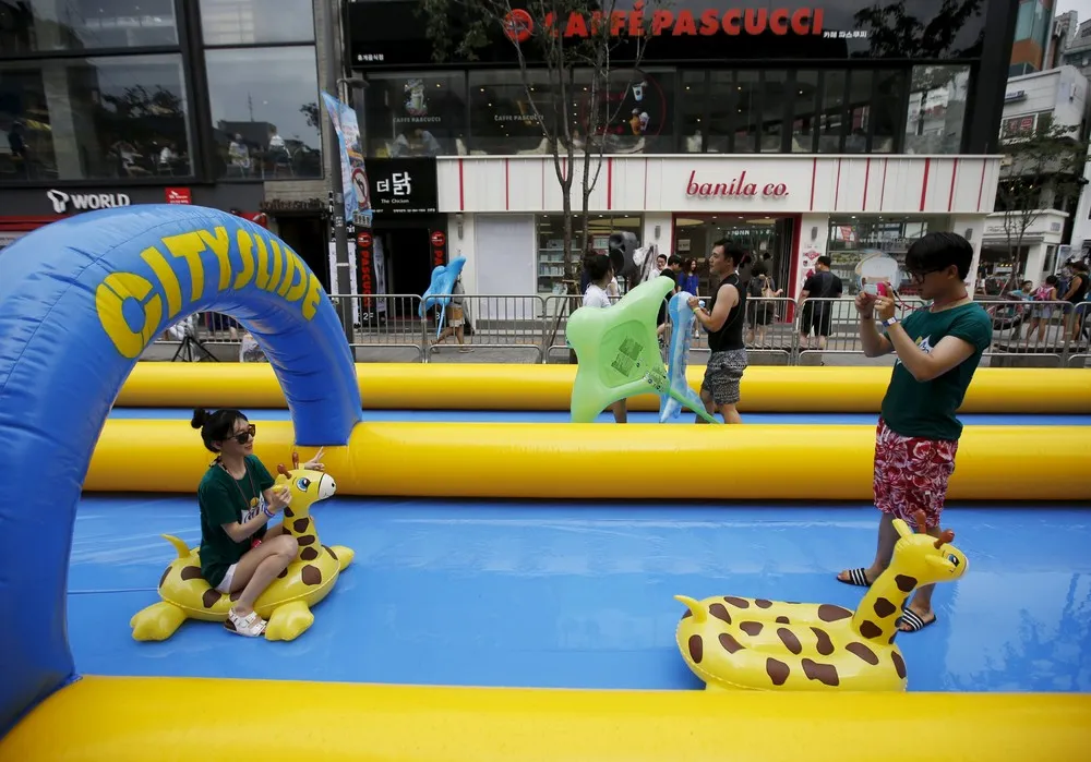 A 350-meter Long Water Slide