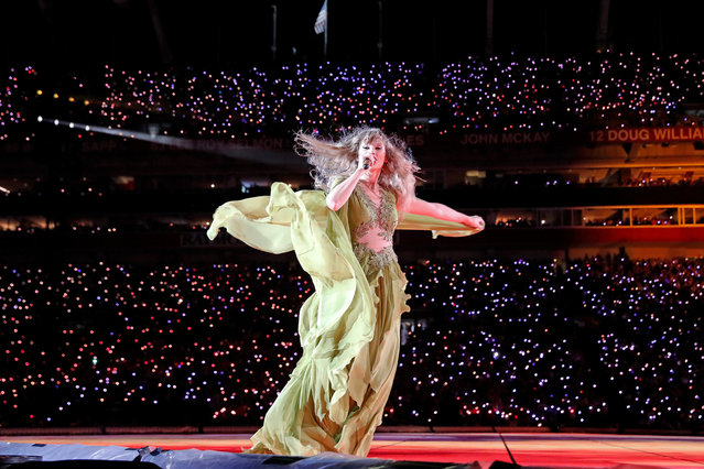 American singer-songwriter Taylor Swift performs onstage during “Taylor Swift | The Eras Tour” at Raymond James Stadium on April 13, 2023 in Tampa, Florida. (Photo by Octavio Jones/TAS23/Getty Images for for TAS Rights Management)