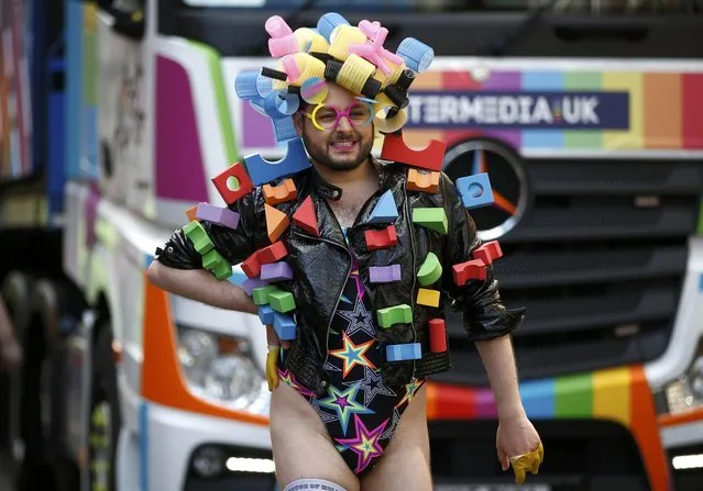 A participant takes part in the annual Pride London Parade which highlights issues of the gay, lesbian and transgender community, in London, Britain June 25, 2016. (Photo by Peter Nicholls/Reuters)