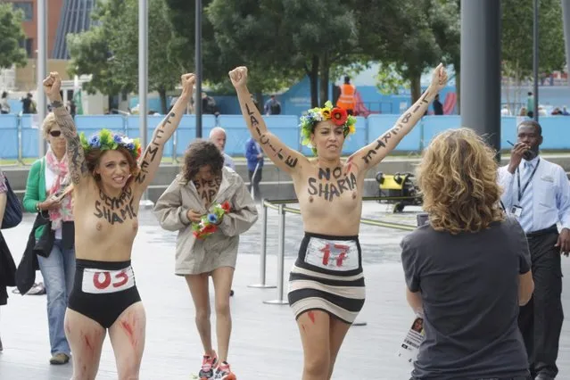 FEMEN Protests Bloodthirsty Islamist Regimes at the London 2012 Olympic Games