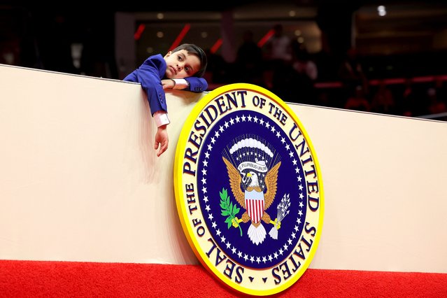 Vivek, son of Vice President J.D. Vance, attends the inaugural parade inside the Capital One Arena on January 20, 2025. (Photo by Carlos Barria/Reuters)
