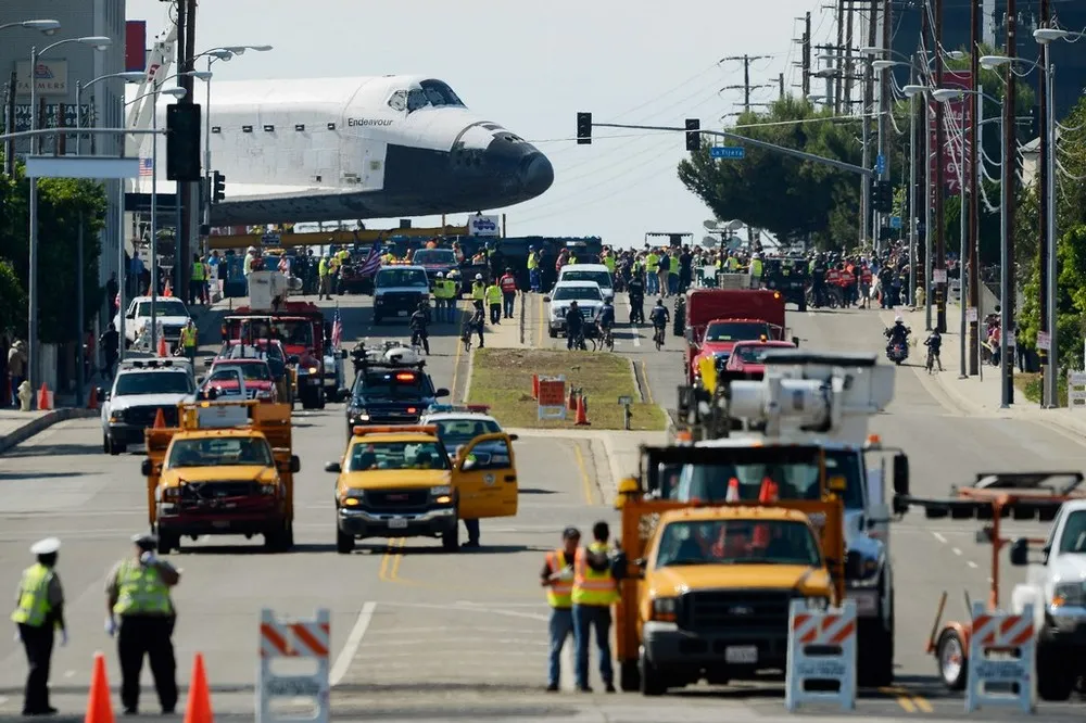 Space Shuttle Endeavour Makes 2-Day Trip Through LA Streets To Its Final Destination