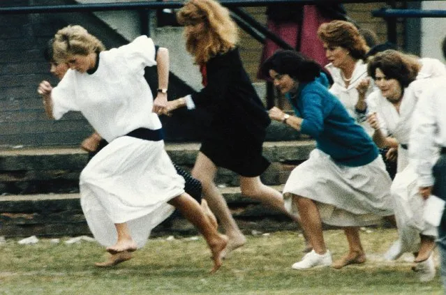 Britain's Princess Diana wearing a white dress, races ahead during the mother's race, held during a sports day for Wetherby school, where her son Prince William is a pupil on Tuesday, June 28, 1989. Above all, there was shock. That’s the word people use over and over again when they remember Princess Diana’s death in a Paris car crash 25 years ago this week. The woman the world watched grow from a shy teenage nursery school teacher into a glamorous celebrity who comforted AIDS patients and campaigned for landmine removal couldn’t be dead at the age of 36, could she? (Photo by AP Photo, File)