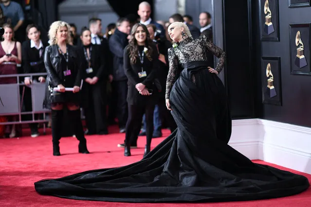 Lady Gaga arrives for the 60th Grammy Awards on January 28, 2018, in New York. (Photo by Jewel Samad/AFP Photo)