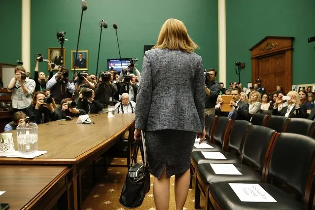 General Motors CEO Mary Barra arrives to testify at the House Energy and Commerce Committee hearing on Capitol Hill in Washington, in this April 1, 2014 file photo. (Photo by Jonathan Ernst/Reuters)