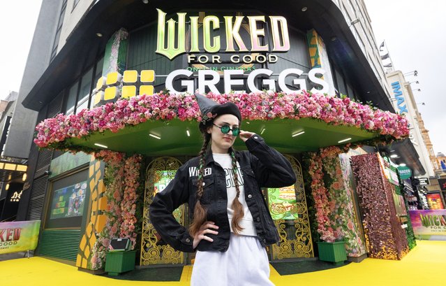 Super fan Lana Mitchell at Greggs in Leicester Square, London on Friday, November 7, 2025, which has been transformed into the World of Oz to celebrate the release of Wicked: For Good, in cinemas from November 21. (Photo by Matt Alexander/PA Media Assignments)