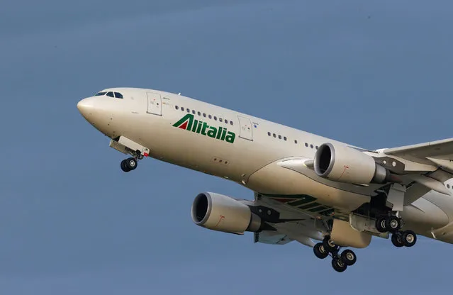 An Alitalia airplane takes off at the Fiumicino International airport in Rome, Italy, February 12, 2016. (Photo by Tony Gentile/Reuters)