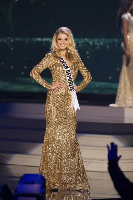 Gabriela Frankova, Miss Czech Republic 2014 competes on stage in her evening gown during the Miss Universe Preliminary Show in Miami, Florida in this January 21, 2015 handout photo. (Photo by Reuters/Miss Universe Organization)