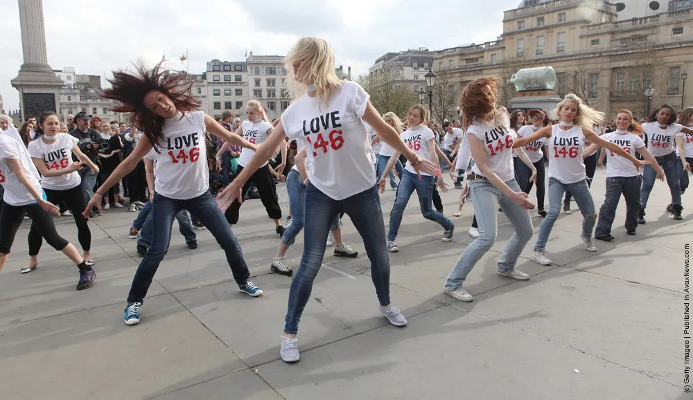 146 West End Stars Hold A Flashmob In Trafalgar Square