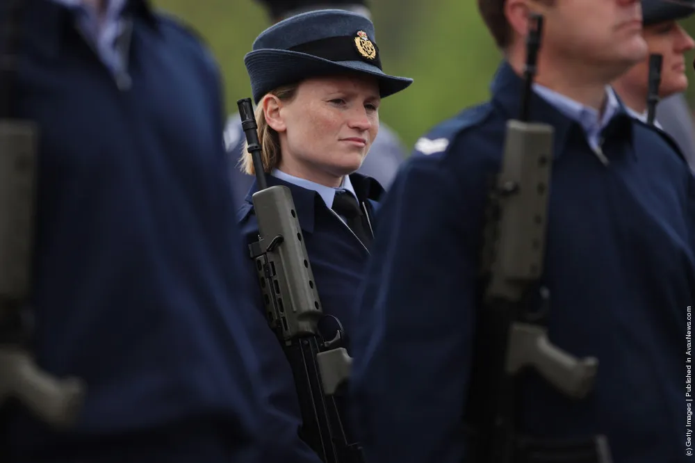 RAF Route Liners Practice Ahead Of The Royal Wedding
