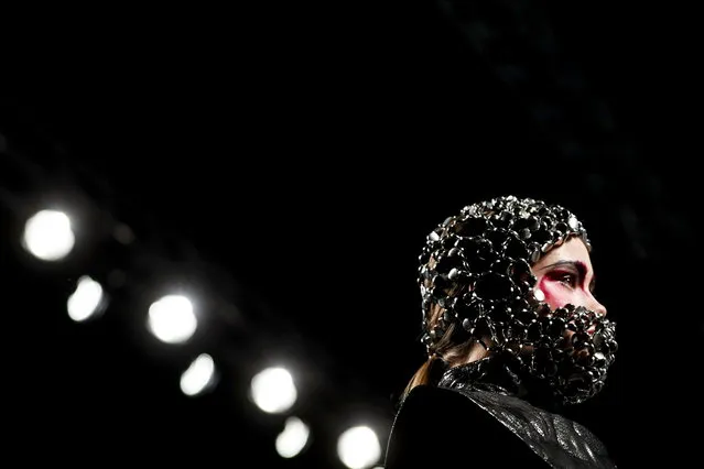 A model displays a creation by Portuguese fashion designer Valentim Quaresma, on the first day of the Lisbon Fashion Week, in Lisbon, Portugal, 08 March 2019. (Photo by Jose Sena Goulao/EPA/EFE)