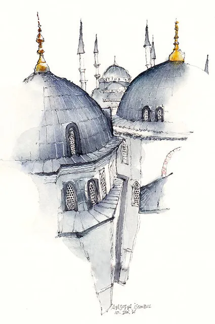 Architectural Watercolors By Sunga Park