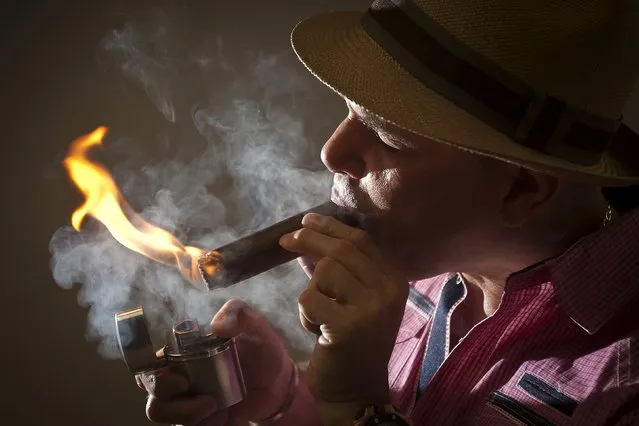 A box of Guantanamera Cigars is pictured in Jose Montagne's store on the famed Calle Ocho (Eighth Street) in the Little Havana section of Miami, April 16, 2015. (Photo by Carlo Allegri/Reuters)