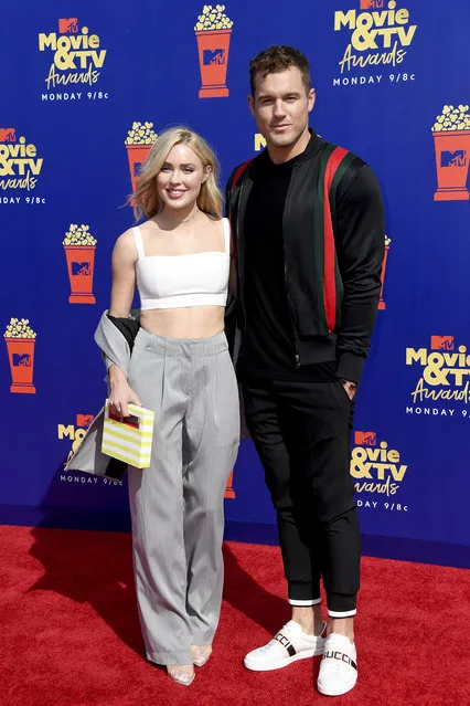 (L-R) Cassie Randolph and Colton Underwood attend the 2019 MTV Movie and TV Awards at Barker Hangar on June 15, 2019 in Santa Monica, California. (Photo by Frazer Harrison/Getty Images for MTV)