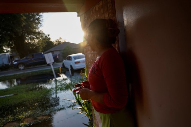 A person looks on in the aftermath of Hurricane Beryl, in Houston, Texas on July 8, 2024. (Photo by Daniel Becerril/Reuters)