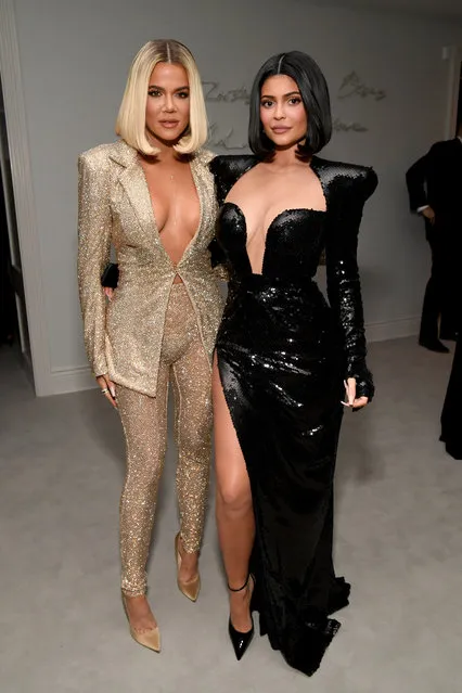 (L-R) Khloe Kardashian and Kylie Jenner attend Sean Combs 50th Birthday Bash presented by Ciroc Vodka on December 14, 2019 in Los Angeles, California. (Photo by Kevin Mazur/Getty Images for Sean Combs)