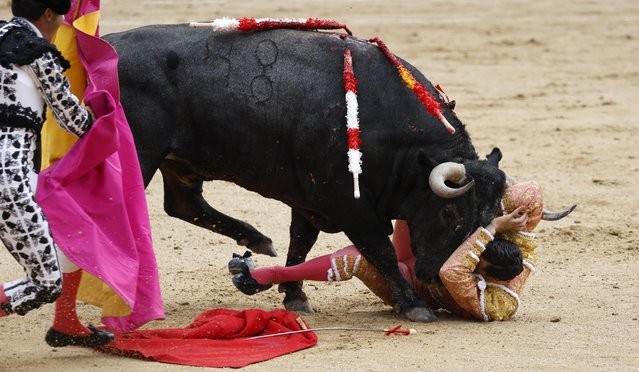 Paco Ureña during his bullfight in the press bullfight at the Plaza de las Ventas on June 4, 2023 in Madrid, Spain. (Photo By Jose Velasco/Europa Press via Getty Images)