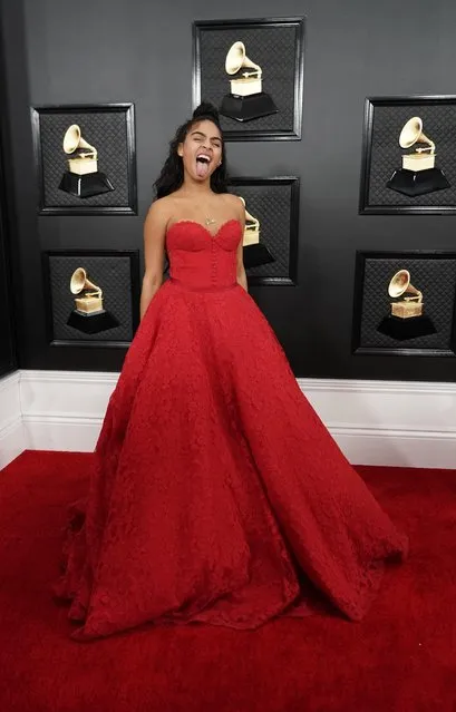 Jessie Reyez arrives for the 62nd Annual Grammy Awards on January 26, 2020, in Los Angeles. (Photo by Mike Blake/Reuters)