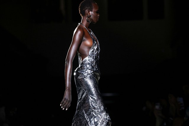 A model presents a creation from the LaQuan Smith Spring Summer 2024 collection during New York Fashion Week, in New York City, U.S., September 11, 2023. (Photo by Caitlin Ochs/Reuters)