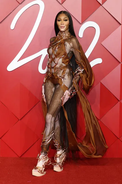 Canadian fashion model Winnie Harlow attends The Fashion Awards 2022 at the Royal Albert Hall on December 05, 2022 in London, England. (Photo by Mike Marsland/WireImage)