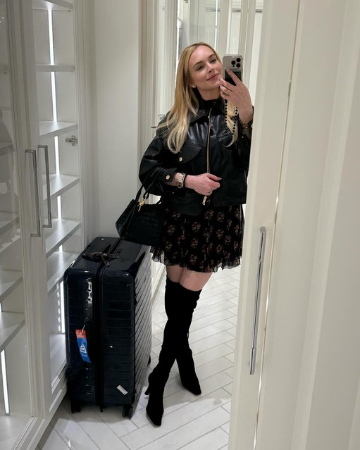 American actress and singer Lindsay Lohan gets packed up for a trip in the second decade of April 2025. (Photo by lindsaylohan/Instagram)
