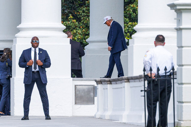 US President Donald Trump departs the White House as he heads to a rally in Iowa, in Washington, DC, USA, 03 July 2025. President Trump will be signing the “One Big Beautiful Bill” into law tomorrow after the bill passed the Senate and House among party lines. (Photo by Aaron Schwartz/EPA/EFE/Rex Features/Shutterstock)